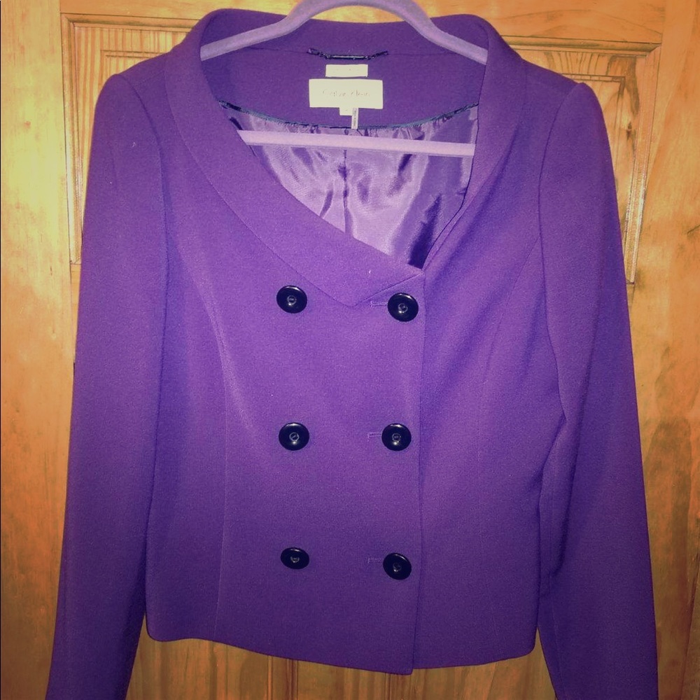 Womens Plum Calvin Klein blazer